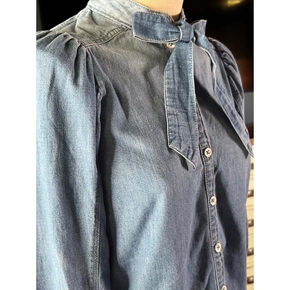 Anthropologie Pilcro Tie Neck Blouse XXS - Picture 12 of 16